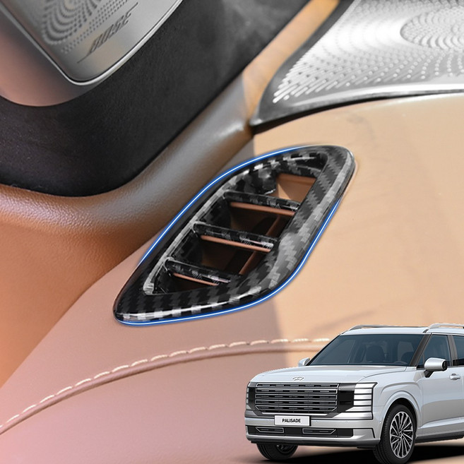 차덕후 자동차 디올뉴 팰리세이드 LX3 튜닝 대쉬보드 상단 송풍구, 대쉬보드상단송풍구_월넛우드