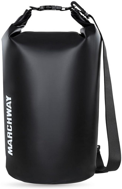 미국출고 평점4.5+ 236763 MARCHWAY 물에 뜨는 방수 드라이백 5L/10L/20L/30L/40L 카약/레프팅/서핑/수영/캠핑/하이킹/해변/스키/스노우보드/산악, 30L, 블랙