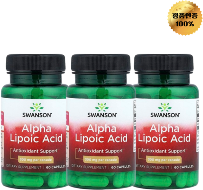 2+1 스완슨 알파리포산 300mg 캡슐 60정, 3개