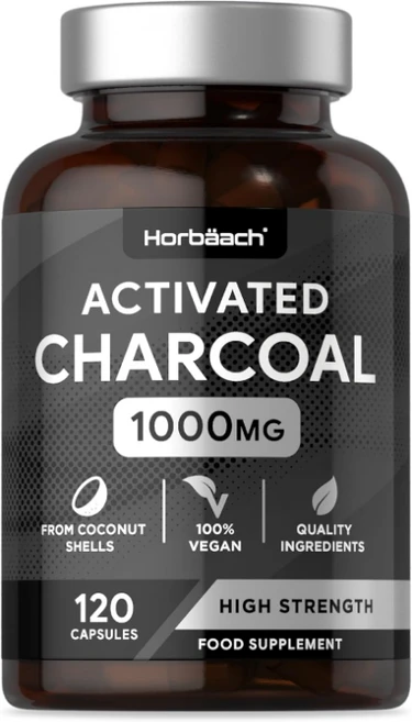 호르마치 고농도 1000mg 코코넛 활성탄 소화 건강 보충제 120알, 1개, 120정 - 쿠팡