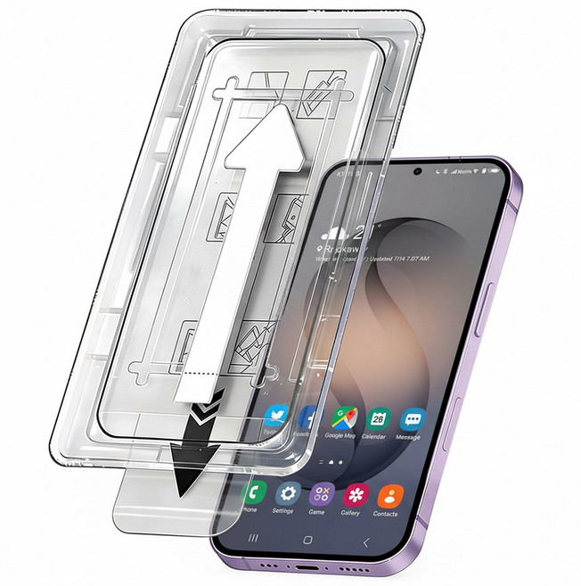 모빌앤조이 가이드 커버 투명 강화유리 액정보호필름 2p 세트, 1세트