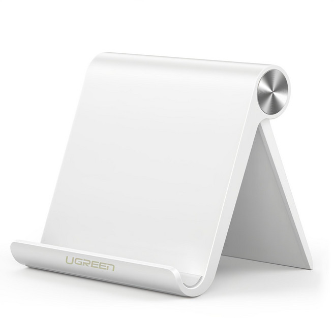 유그린 10단 폴딩 스마트폰 태블릿 거치대 대형, 화이트, 1개