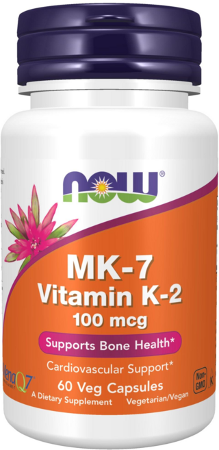 NOW Foods MK-7維他命K-2植物膠囊 100mcg, 60顆, 1罐