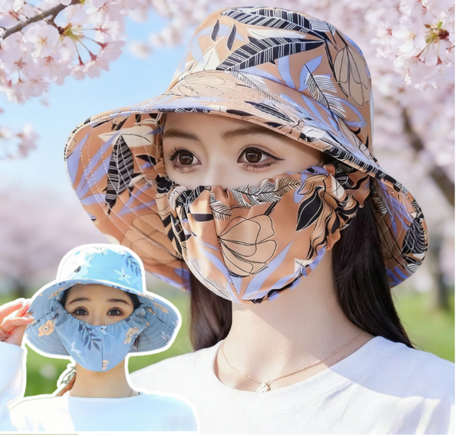 ZCBV여성 썬캡 마스크 자외선 차단 페이스 모자 아웃도어 차단 모자 여름용 햇빛 차단 캡 페이스 커버 여성 모자 마스크 부착 썬캡
