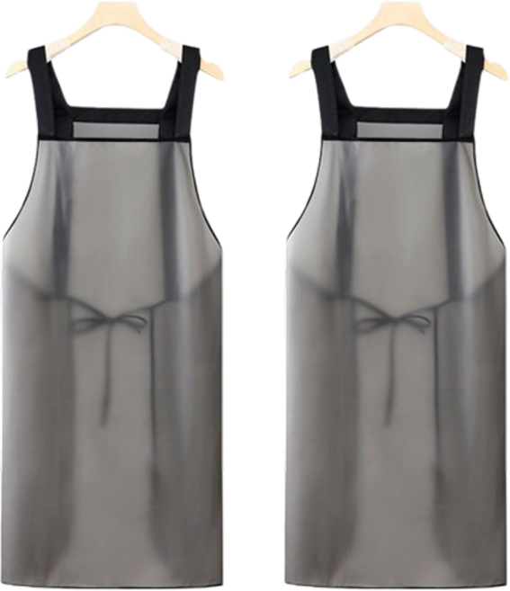 MGN공식 방수앞치마 주방 업소용, 2개, 블랙