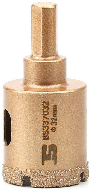 플로메리아 고강도 융착코어 비트 다이아몬드 홀쏘 32mm 유리 아트월 대리석 포세린 타일 항아리 기리 싱크대 강화타일 타공 홀커터 홀컷터 홀소, 1개