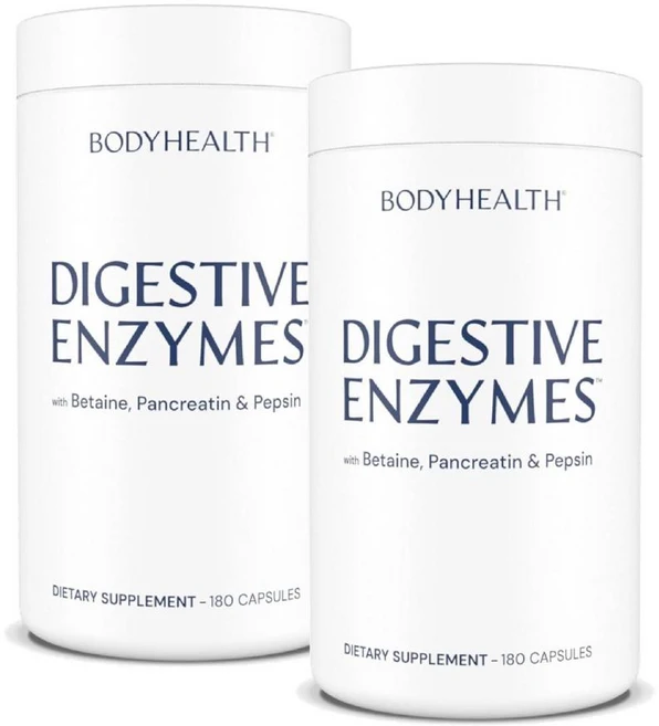 바디헬스 다이제스티브 엔자임 베타인 펩신 판크레아틴 캡슐 BodyHealth Digestive Enzymes, 2개, 180정 - 쿠팡