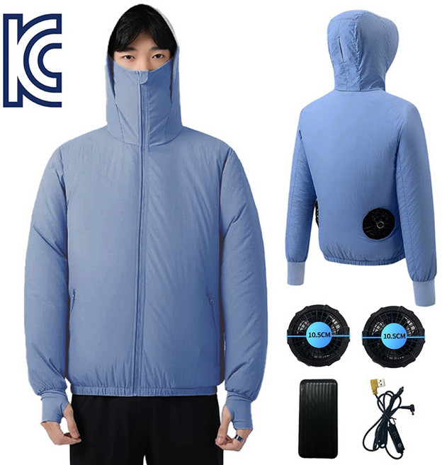 ZHZ 선풍기 옷 USB팬+보조배터리20000mAh 포함 남녀공용 여름 자외선 차단용 쿨링 K-2-23