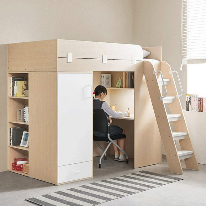 e스마트 하우스 독서실책상 벙커침대+매트포함, (매트포함) 메이플