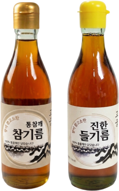 전통압착 방앗간 통참깨 고궁참기름 + 진한 고궁들기름(주)경성, 2개, 350ml