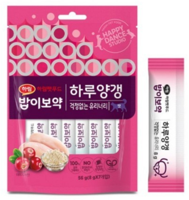 하림펫푸드밥이보약 캣 하루양갱, 걱정없는 유리너리, 56g, 4개
