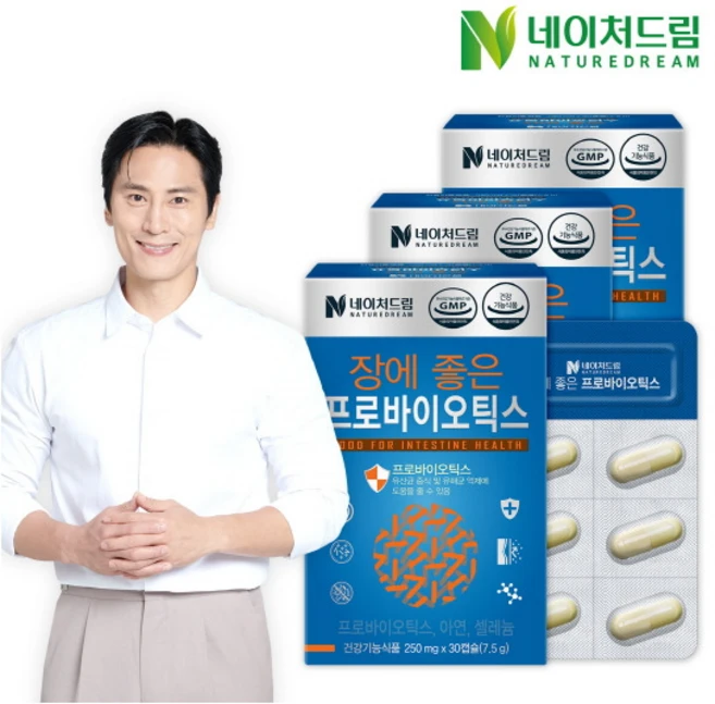 [네이처드림] 장에 좋은 프로바이오틱스 250mg x 30정 3박스[브], 3박스 - 쿠팡