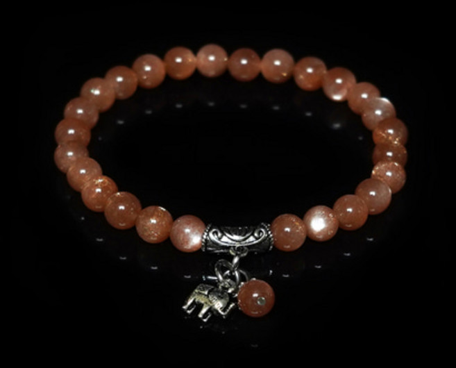 (열정 기쁨) 썬스톤 5A 6mm 코끼리 원석 팔찌