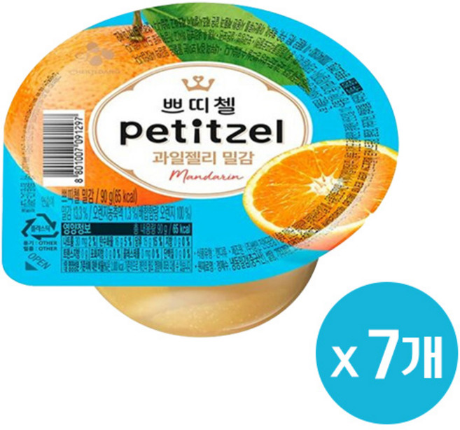CJ제일제당 쁘띠첼 과일젤리 밀감, 90g, 7개