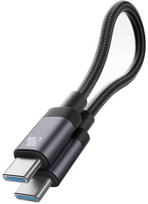 240W 編織快充線 短線附磁吸設計 適用 Type-C 裝置, 黑, 1個, 20cm