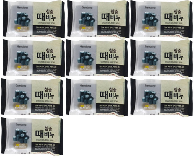 감동 참숯 때비누 10개 세수비누 목욕용품, 150g, 10개입, 1개
