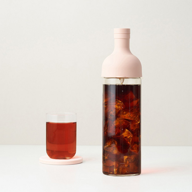 하리오 필터 인 보틀 750ml 스모키 핑크, 1개