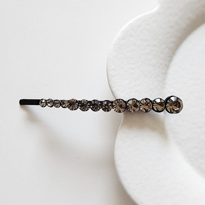 (11컬러)큐빅 보석 스톤 스와로브스키 컬러 포인트 슬림 머리핀 롱 실핀 1P 8cm