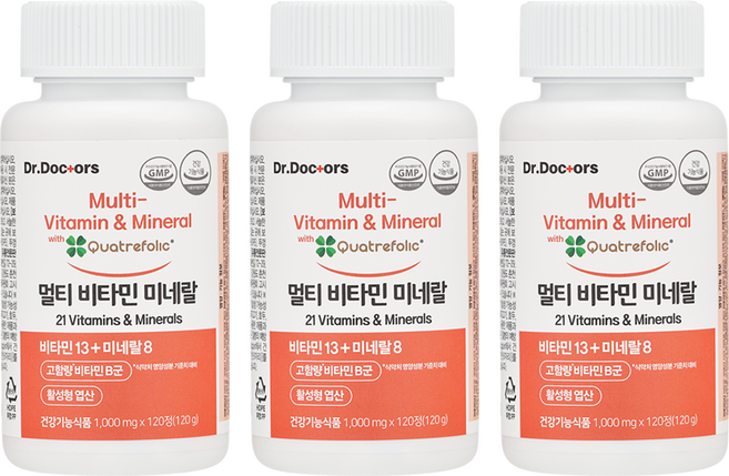 닥터닥터스 프리미엄 멀티비타민 올인원영양제, 3개, 120g