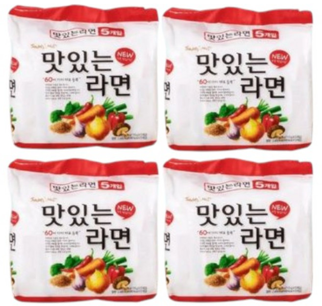 삼양 맛있는라면 20입 (5입 x 4개) /멀티팩, 4개