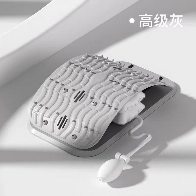 氣囊腰椎伸展器 - 拉筋板 拉背器 腰部按摩 挺腰板 灰色【磁石】, 灰色【氣囊頂配】腰椎伸展器【磁石】