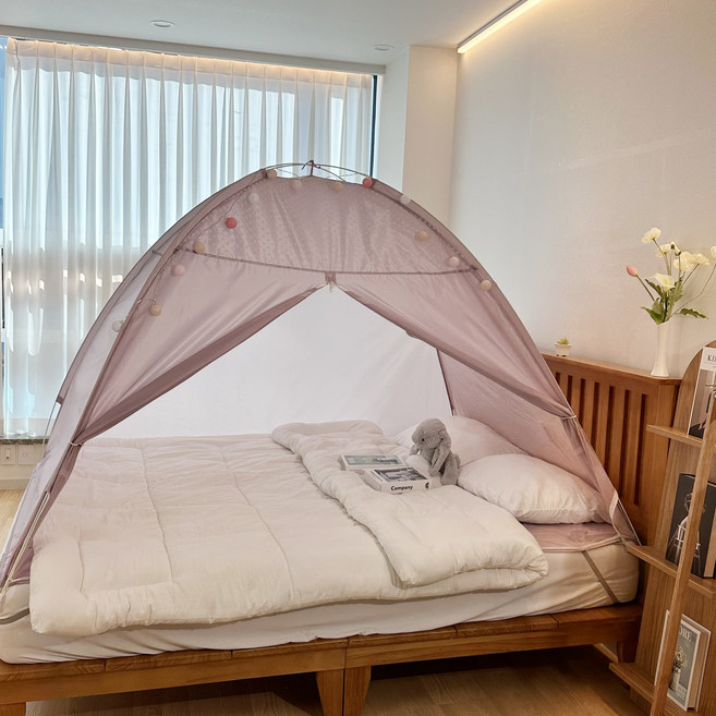 원터치 난방텐트 민트 핑크 싱글 슈퍼싱글 더블 패밀리 1~4인용 침대텐트 수면텐트