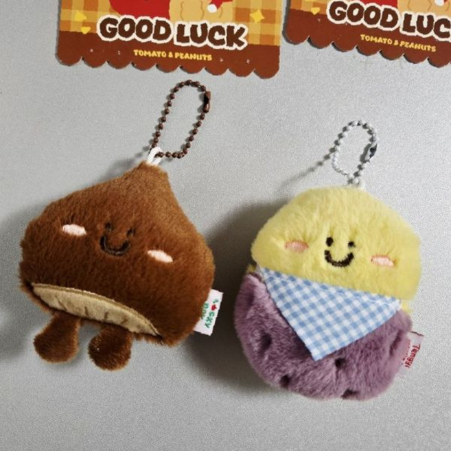 겨울간식 캐릭터 인형 키링 가방고리 열쇠고리 백참 액세서리 귀여운 인형키링, 1개, 겨울작물 인형키링-A.밤톨이