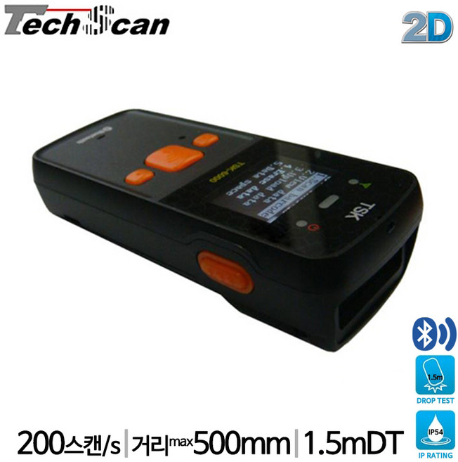 [테크스캔] TSK-6000 바코드스캐너 무선 이동 미니 블루투스 1D 2D TechScan, TSK-6000 (스캔:1D)