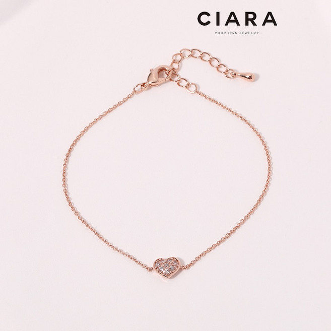 CIARA 14K Messina 샤이닝하트 심플 팔찌(GoldPlated)