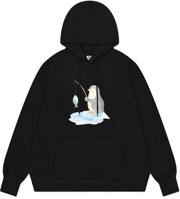 폴앤폴 기모 펭귄 오버핏 남여공용 후드티 4컬러