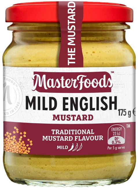 호주 마스터푸드 마일드 잉글리시 머스타드 소스 175g Masterfoods Mild English Mustard, 1개