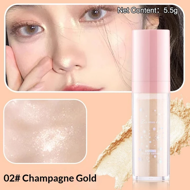 라메일라 3색 글리터 일루미네이팅 파우더 멀티 유즈 하이라이터 (얼굴 및 바디용) 자연스러운 윤곽과 빛나