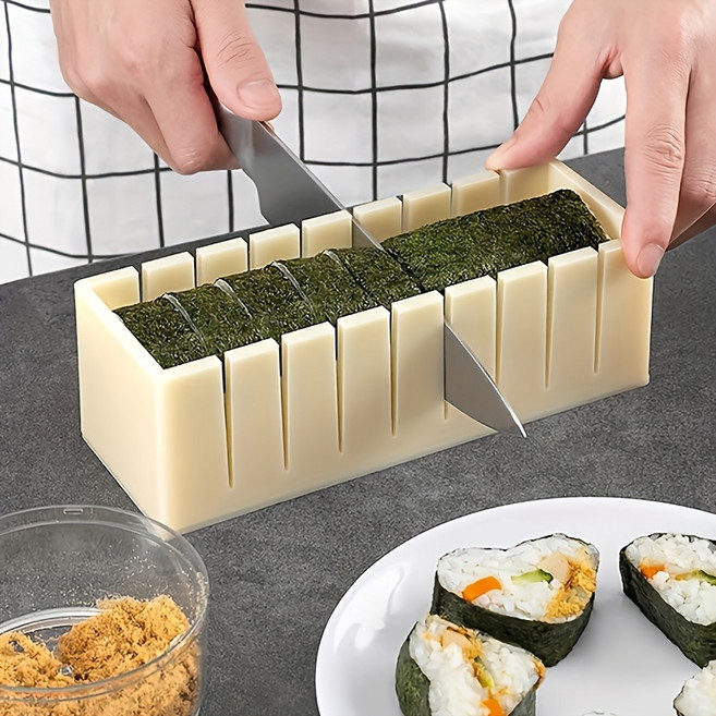 야린 초밥 몰드 세트 고급진 도시락 액세서리 쉬운 김밥 메이커 주방용품 초밥 롤링 메이커 재사용 가능 홈쿡과 도시락 준비에 최적, 1개, 정사각형