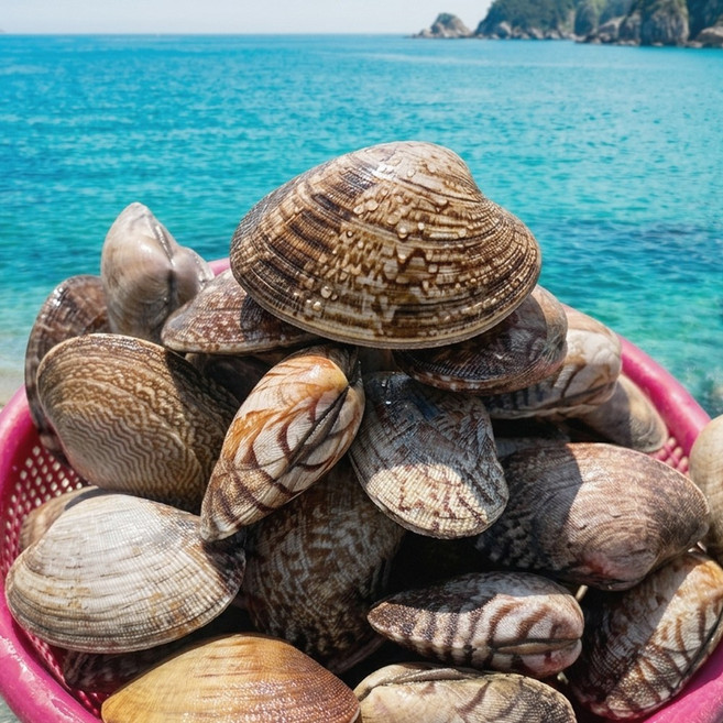 [산지직송] 통영 자연산 왕바지락 산지직송 대왕 바지락, 1개, 500g