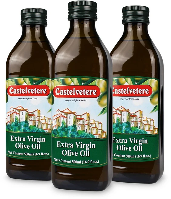 브이플랜 이탈리아 냉압착 엑스트라버진 올리브 오일 1.5L 공복 먹는 올리브유, 3개, 500ml - 쿠팡