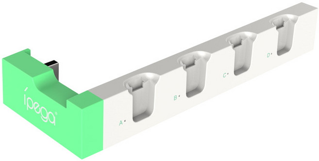iPega 任天堂 NS Joy-Con 控制器充電底座 - GS 3C, 白綠, 1個, Switch 1代/Oled 專用