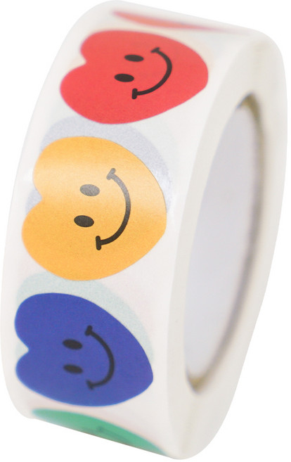 디어플레이스 포장 꾸미기 롤스티커 12종, 1개, 03 스마일 하트 500매