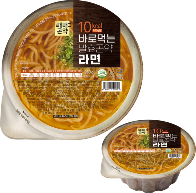 국물까지 다먹어도 52kcal 바로먹는 발효곤약 라면 350g, 2개