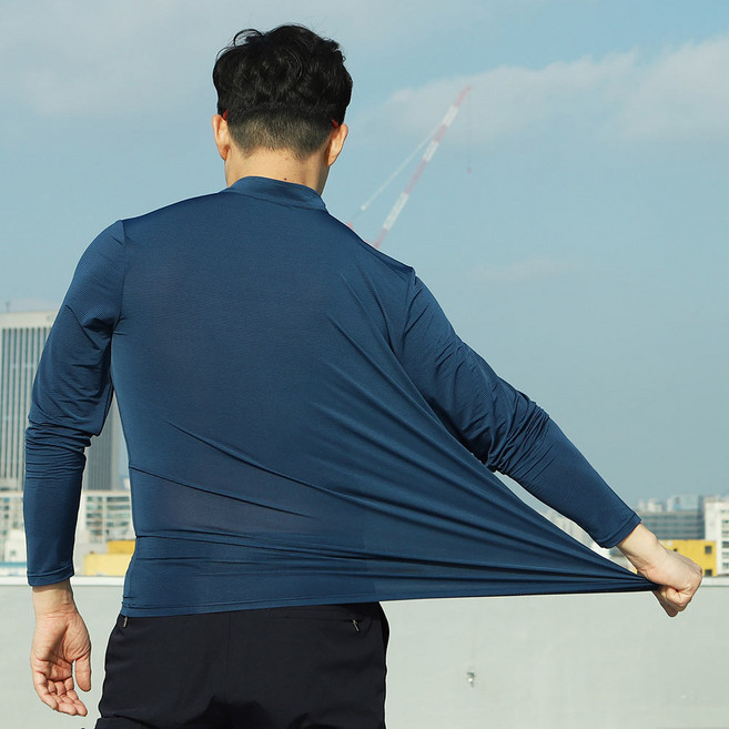 여름 히어로 쿨 스판 긴팔 집업 티셔츠 등산 기능성 티 작업복 상의 316