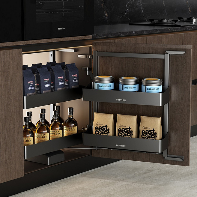 미라니홈 튜티 바흐 주방 팬트리장 450/600 2단 인출식 수납장 바스켓 선반 싱크대 하부장, 600