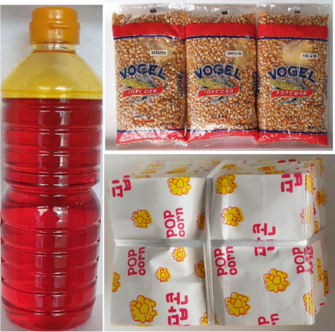 보겔 버터팝콘 재료 세트 100명꾸러미 봉투 소금포함, 1세트