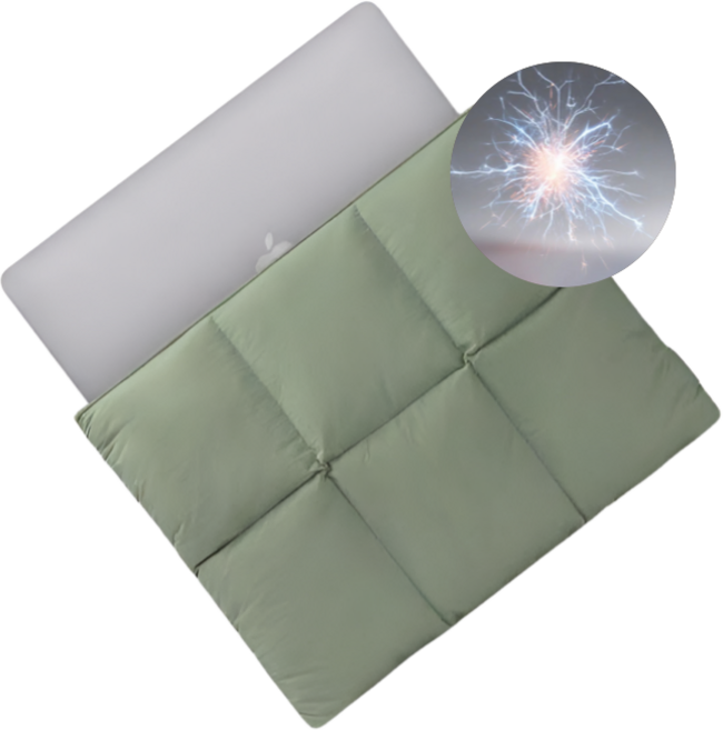 유앤클라인 마그네틱 퀼팅 노트북 태블릿 파우치 가방, 1개, 카키