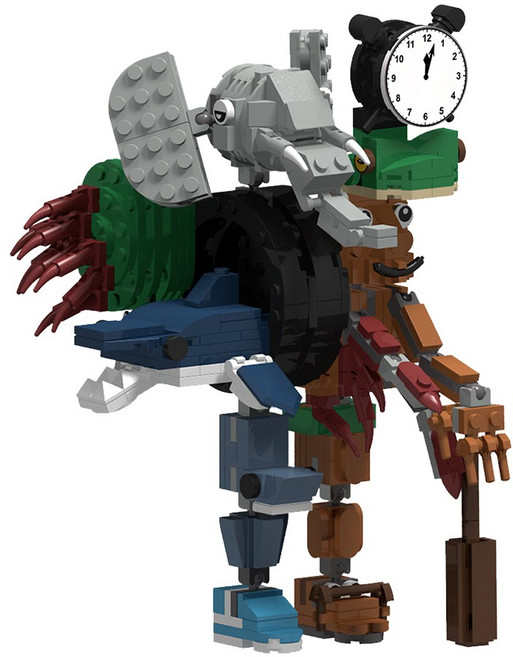 토이토 이탈리안 브레인롯 블럭 세트 캐릭터 호환 블록, 융합체A 대형, 1개