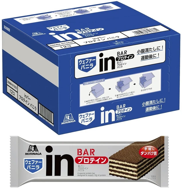 모리나가 인 바 프로틴 웨이퍼 바닐라 12개입, 444g, 1개 - 쿠팡