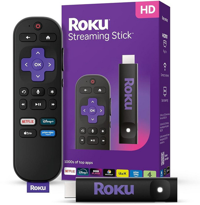 Roku Streaming Stick 2025 – 음성 리모컨이 있는 TV용 HD 스트리밍 장치 - 무료 및 라이브 TV 123698