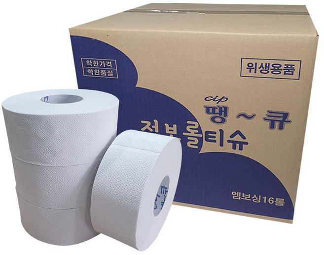 땡큐 대용량 점보롤 고급형 업소용 3겹 16롤, (1번) 땡큐 고급형업소용 3겹 점보롤 16롤, 1개, 16개입