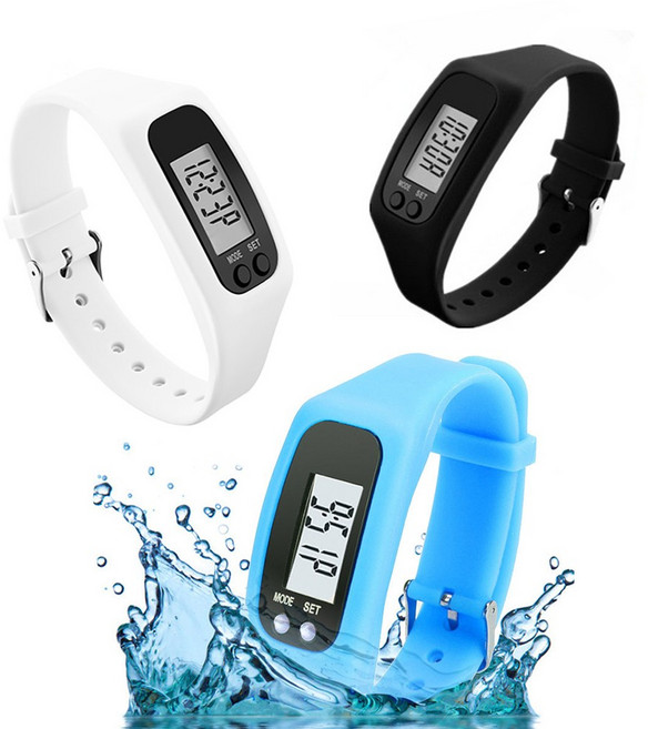 스마트 만보기 스포츠 전자 손목 시계 만보계 실리콘 조깅 운동 헬스 런닝 칼로리 이동 거리 걸음수 측정기, 만보기-스카이, 1개