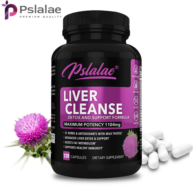 간 해독 캡슐 - 밀크씨슬 함유 - 해독 및 회복 포뮬러 최대 효능, 1개, 60정