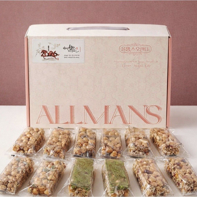 말랑~ 쫀득! 올망스 오란다 플레인 강정 (소 12개입 - 핑크 상자), 12개, 20g