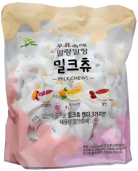 밀크츄 세가지맛, 1.2kg, 1개